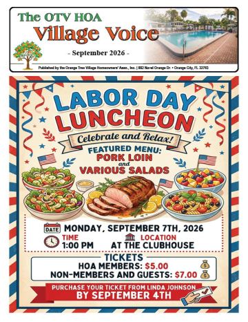 Orange Tree Village newsletter cover