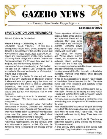 Country Place newsletter cover