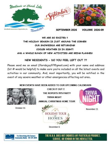 Woodlands at Church Lake newsletter cover