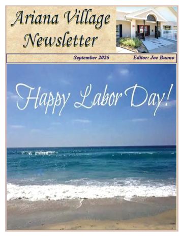 Ariana Village newsletter cover