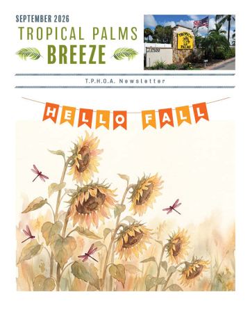 Tropical Palms newsletter cover