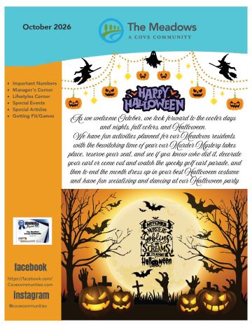 The Meadows newsletter cover