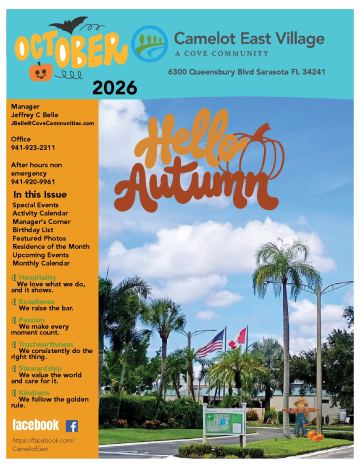 Camelot East newsletter cover