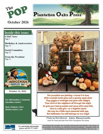 Plantation Oaks newsletter cover