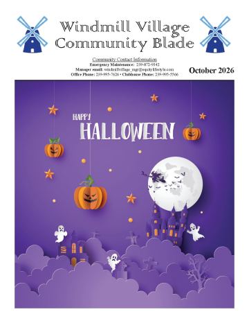 Windmill Village - N. Ft. Myers newsletter cover