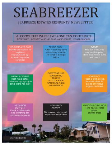 Seabreeze Mobile Estates newsletter cover