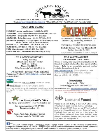 Carriage Village newsletter cover