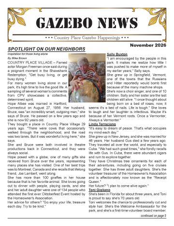 Country Place newsletter cover