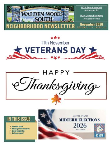 Walden Woods South newsletter cover