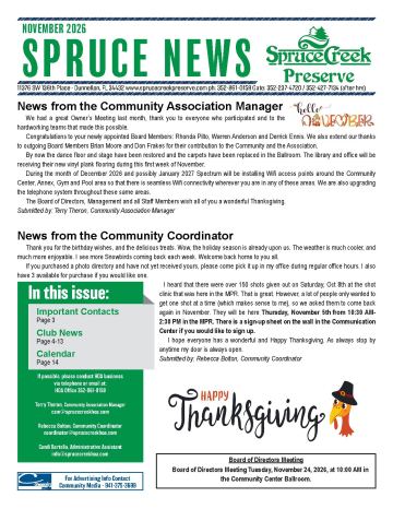 Spruce Creek Preserve newsletter cover