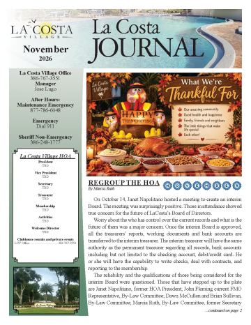 La Costa Village newsletter cover